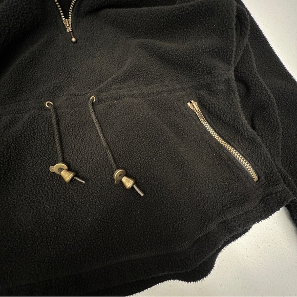Travelsmith Fleece Pullover Women's Size Small Black Draw String Waist - Picture 4 of 10